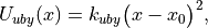 U_{uby}(x) = k_{uby}\bigl(x-x_0\bigr)^2,